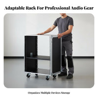 Rolling Apparatus Cabinet Mobile Design Rolling Sound Gear Cabinet Reinforced Corners Touring Case for DJs, Musicians, on-Stage Performance, Occasions