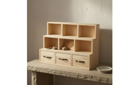 Wooden Desktop Cabinet Wooden Wood Desk Organizer 3 Drawers Tabletop Drawer Box