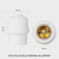 Ceiling Light for Home Improvement and Garage Lighting, White PVC E27 Lamp Holder and Bulb Holder, Heat Resistant Light Fitting, 1 Pack