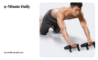 4 Wheel Abdominal Wheel Silent Function Abdominal Exercise Wheel Foldable Press-up Stand Non-Slip Grip 2 in 1 Midsection Fitness