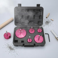 5 Pieces Fitted Compartments PVC Pipe Reamer Kit Printed Size Markings Pipe Reamer Heads Metal Plumbing Tool Hinged Lid