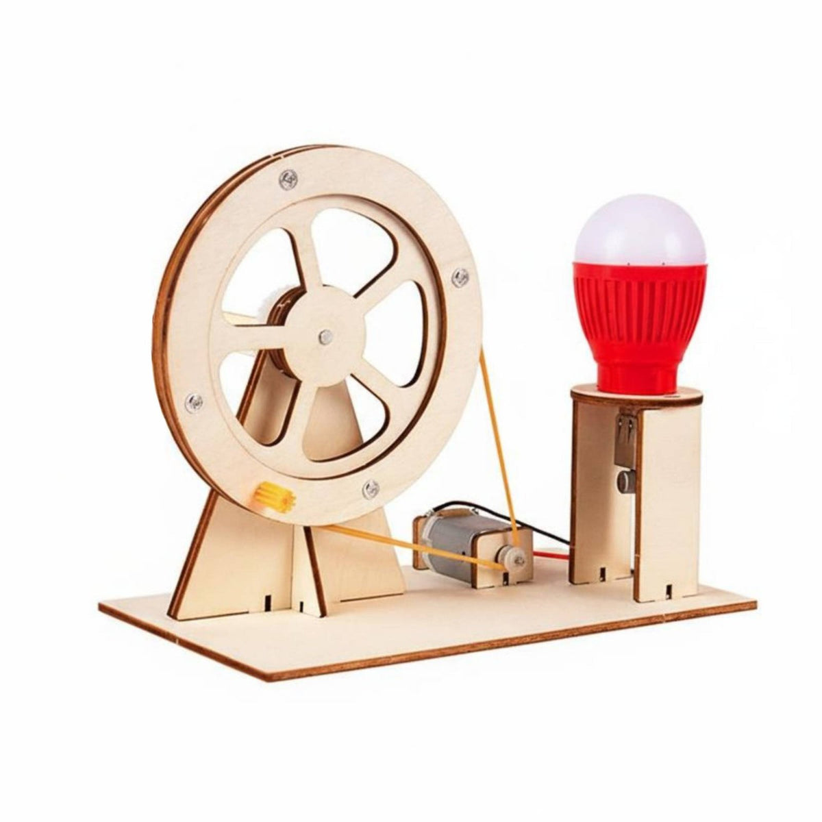 DIY Hand Cranked Generator Model Kit Easy to Assemble Physics Experiment Set for Students, Kids, Science Fair