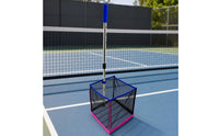 Pickleball Picker Upper Portable Pickleball Hopper Holder with Handle Basket with Telescopic Handle for Coaches