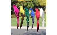 Vivid Colors Simulation Feather Parrot Lifelike Appearance Fake Parrot Decoration Lightweight for Garden, Shop Window, Party