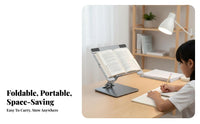 Adjustable Rotating Bookrest Foldable & Portable Rotating Bookrest Multi-Functional literature Stand for Students, Professionals, Study, Bedroom, Kitchen