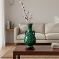 Jingdezhen Ceramic Vase for Living Room Decor, Chinese Style Flower Arrangement Ornament, Light Luxury Blue and White Porcelain