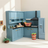 1/12 Dollhouse Kitchen Cabinet with Sink Modern Dollhouse Kitchen Set with Sink European-Style for Dioramas