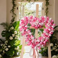 Artificial Blossom Heart Wreath Beauty Valentine's Heart Wreath Handcrafted House Decoration for Wedding