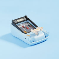 Car Racing Game with Steering Wheel Rechargeable Handheld Racing Toy Compact
