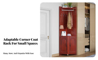 Multi-Functional Corner Coat Stand Floor-Standing Entryway Organizer Multifunctional Household Storage complimentarystanding for Apartment Dwellers, Homeowners, Families, Hallway, Bedroom, Living Room, Mudroom