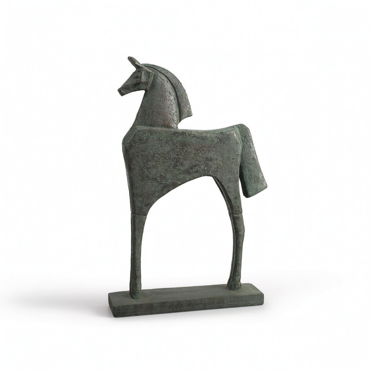 Horse Sculpture with Base Modern Standing Horse Statue Rustic Sculpture with Base for Home Stylists, Tabletop, Office