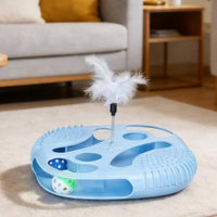 Boredom Relief Cat Brain Teaser Toy with Feather Sturdy Material Interactive Cat Ball Toy for Kittens, Indoor