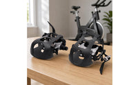 Nylon Straps Exercise Bike Pedals Textured Grip Surface Toe Strap Pedals Metal Body Toe Clip Pedal Curved Guard