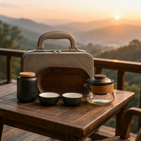 Ceramic Tea Set, Quick Brew Teapot Set, 180ml, Tea Set, Travel, Portable, Includes Storage Case