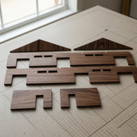 Unassembled Miniature Warehouse with Woodgrain Wooden Warehouse Model 1:87 Buildings Realistic for Industrial Scenes
