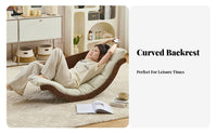 Multi-Functional Banana-Shaped Lounger with Footrest Padded padding Rocking Recliner Ergonomic Design rocking chair High Weight Capacity for Seniors, Readers, Parents, Balcony, resting, Relaxation, Living Room