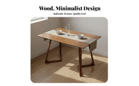 Multi-Purpose Solid Wood Dining Table Versatile Rectangular Dining Table Sturdy Wooden Writing Desk High Load Capacity for Design Enthusiasts, Office Workers, Students