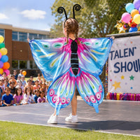 Wing-Shaped Butterfly Wings Cape with Headband Colorful Butterfly Wings Costume with Headband Lightweight Comfortable for Children, School Performances