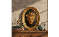 Lion Head Wall Sculpture MightyLion Head Wall Plaque Gold-Toned for Homeowners, Living Room, Entryway, Study