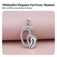Big and Small Feet Pendant Necklace Sentimental Gift Mom and Baby Feet Necklace