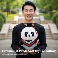 Cute Design Stuffed Toy Panda Graduation Gift Soft and Cuddly Graduation Panda Stuffed Toy 3D PP Cotton Filling for Graduates, Students
