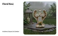 Praying Hands Cross Decoration Weather Resistant Celestial Feather Cross Statue Celestial Feathers Statue Spiritual Consolation
