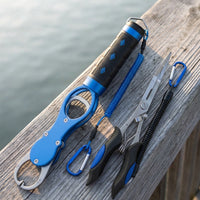 Multifunctional Fishing Pliers with Scale, Long Nose Aluminum Alloy Fish Gripper, Split Ring Pliers, Hook Remover, Lure Scissors