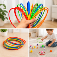 Plastic Ring Toss Game Set for Kids, Outdoor Carnival Yard Games