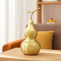 Brass Wu Lou Decorative Brass Gourd Golden for Office Desk