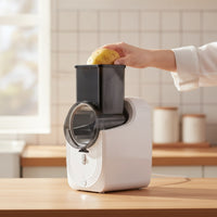 Stainless Steel Electric Vegetable Cutter Detachable Electric Vegetable Slicing Tool Countertop Shredder Removable for Meal Prep