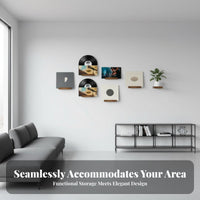 Space-Saving Vinyl Album Wall Mount Easy Retrieval Vinyl Album Wall Holder Minimalist Design Display Rack Multifunctional for Music Lovers, Audiophiles, DJs, Living Room, Bedroom, Office