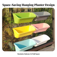 Modular Combination Multi-Tier Railing Pot Rack Space-Saving Hanging Flower Box Multipurpose Wall Planter Detachable Hooks for Apartment Dwellers, Plant Lovers, Homeowners, Balcony, Fence, Patio, Garden