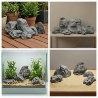 12 Pieces Lightweight Foam Rocks Realistic Fake Rocks Decorative Faux Stone Textured for Landscapers, Decorators, Garden, Courtyard, Indoor Displays