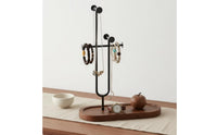 Easy Installation Necklace Holder with Tray Carbon Steel Frame Jewelry Tree Stand Unobstructed Design Desktop Key Rack Waterproof for Dressing Room
