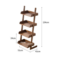 Leaning Shelf Freestanding Shelf with Tray Tiers Space-Saving Wall-Leaning Bookshelf for Plant Lovers