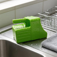 Green Plastic Feed Shovel Ribbed Grip Feed Shovel Thickened Body Open-Front Scoop Integrated Handle