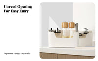 Space-Saving Storage Box Drilldrillless Installation Mounted Holder No Drilling Required Organizer Bin Easy to Install for Homeowners, Students, RV Owners, Cabinet Door, Refrigerator, Dorm Room, Bathroom