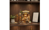 Tiny Coffee Shop Model Easy Assembly DIY Miniature House Detailed Instructions Assembled Dollhouse Scene for Desk