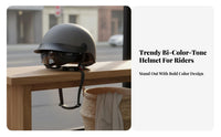 Retro Design Half Helmet 3C Certified Lightweight Half Helmet Breathable Guarding Headwear for Town Cyclist S, Adults, Commuting, Daily Use