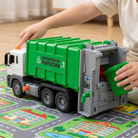 Friction Powered Garbage Truck Extra-Large Size Trash Collection Truck Toy Dumping Action for Children, Kids, Pretend Play