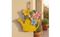 Watering Can Wall Art Handmade Metal Watering Can Decor Iron Flower Wall Decor Outdoor Floral Hanging Plaque Easy to Hang