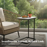 Nordic and design Semi-circular designd Side Table Minimalist Design Household Furniture Space-Saving Multi-Functional for Apartment Dwellers, property owners, TV controller Workers, Living Room, Beside Sofa, Small areas, Home Office