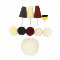 10 Pieces Mounted Polishing Sponge with Metal Stem Soft-Textured Drill Polishing Kit Versatile Foam Detailing Pads Easy to Use for Car Detailers, DIYers, Household Cleaning