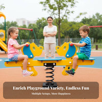 2-Person Bouncy Rider Cooperative Play Seesaw Vividly Colored Comfortable Seats for Children, Toddlers, Kindergarten