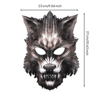Wolf Face Covering Snarling Canine Head Face Covering Universal Fit for Teens, Carnival