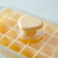 Ice Maker with Easy Release Press Button for Baby Food, Double Layer Ice Tray with Lid and Storage Ice Box, Large Capacity Bin, Pack of 1
