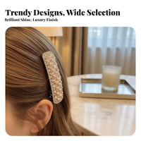 Crystal Hair Fastener Fashionable Shimmering Duckbill Fastener Jeweled Hair Pin Sparkling Crystals Shimmering Metal Hairpin
