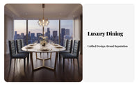 Round Dining Table with 6 Chairs Luxury Design Indoor Furniture Modern & Design Upholstered Seating for Families