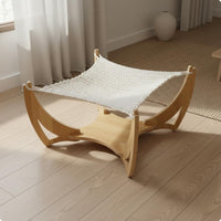 Wooden Feline Swing Bed Breathable Wooden Pet Swing Space-Saving for Felines