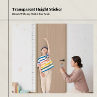 Transparent Height Measurement Wall Sticker, Removable Kids Growth Chart, No Wall Damage